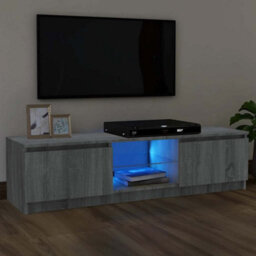 Berkfield Modern Tv Cabinet With Led Lights Grey Sonoma 120X30X35.5 Cm - thumbnail 2