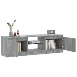 Berkfield Modern Tv Cabinet With Led Lights Grey Sonoma 120X30X35.5 Cm - thumbnail 6