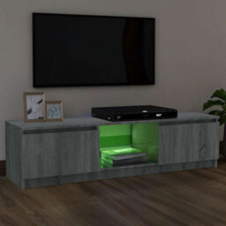 Berkfield Modern Tv Cabinet With Led Lights Grey Sonoma 120X30X35.5 Cm - thumbnail 4