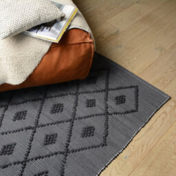 Proheeder Handmade Recycled Cotton Area Rug - Grey Diamond (140 X 70Cm) - thumbnail 2