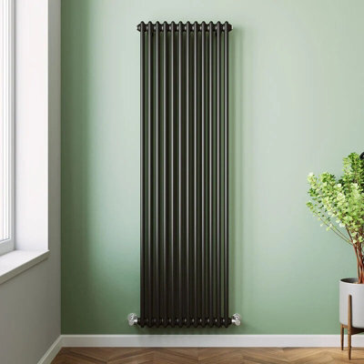 Planet Radiators Two Column 1800 X 560mm Cast Iron Style Radiator Black