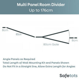Safetots Wooden Multi Panel Room Divider, Up To 176Cm, Natural Wood, 76Cm Tall, Flexible Room Divider For Baby And Toddler - thumbnail 3