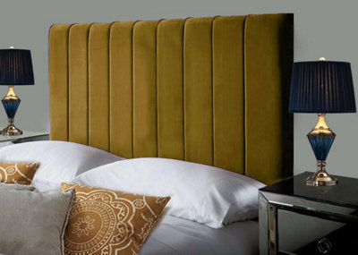 "Adore Designs Portland Plush Velvet 4Ft6 Double 36"" Headboard -  Turmeric"