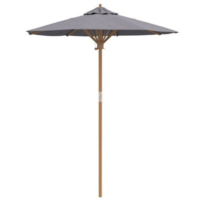 Berkfield Modern Garden Parasol Dark Grey 180 X 180 X 230 Cm Bamboo
