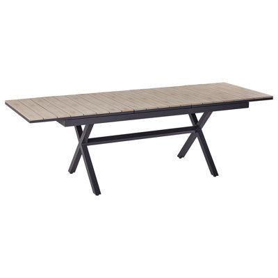 Beliani Extending Garden Dining Table Fanes 184/242 Cm 90 Cm Metal Graphite Grey