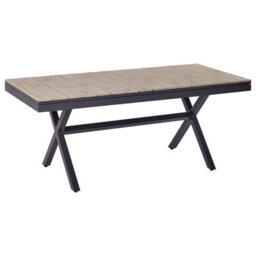 Beliani Extending Garden Dining Table Fanes 184/242 Cm 90 Cm Metal Graphite Grey - thumbnail 4