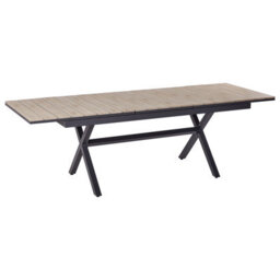 Beliani Extending Garden Dining Table Fanes 184/242 Cm 90 Cm Metal Graphite Grey - thumbnail 1