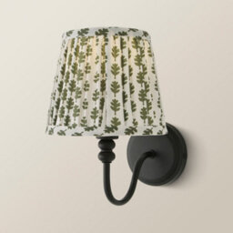 Valuelights Binky Pair Of Black Rechargeable Wall Lights With Green Floral Shade - thumbnail 6