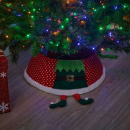 Urbn-Living Urbnliving 55Cm Diameter Christmas Xmas Felt Tree Skirt Collar Base With Elf Legs Fabric Decoration - thumbnail 2