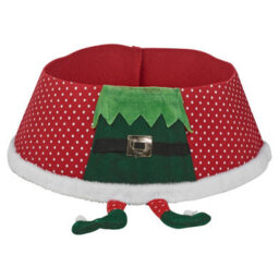 Urbn-Living Urbnliving 55Cm Diameter Christmas Xmas Felt Tree Skirt Collar Base With Elf Legs Fabric Decoration - thumbnail 6