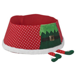 Urbn-Living Urbnliving 55Cm Diameter Christmas Xmas Felt Tree Skirt Collar Base With Elf Legs Fabric Decoration - thumbnail 4