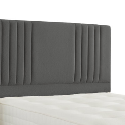 "Urban Textures Luxury 51"" High Milan Boucle Upholstered Bed Headboard - Grey" - image 1