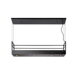 Lucide Miravelle 6 Light Bar Ceiling Pendant Black - thumbnail 2