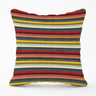 Warren Reed Designer Multicolour Striped Brish Pattern Outdoor Cushion 45Cm X 45Cm - image 1