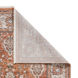 Brown Terracotta Traditional Bordered Floral 10mm Thick Stain-Resistant Rug For Bedroom, & Dining Room-80Cm X 150Cm - thumbnail 7