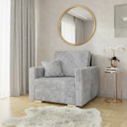 Viva Piano I Upholstered Sofa Bed With Bedding Storage Wooden Legs Wooden Frame Polyurethane Foam 80X196Cm Light Grey - thumbnail 1