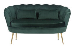 2 Seater Sofa Loveseat In Velvet Bottle Green Fabric - thumbnail 3