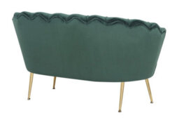 2 Seater Sofa Loveseat In Velvet Bottle Green Fabric - thumbnail 5