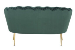 2 Seater Sofa Loveseat In Velvet Bottle Green Fabric - thumbnail 6