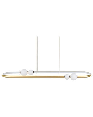 Wyld And Coco Gold Oval Pendant Light With Integrated Leds, Adjustable Cord, 3000K Warm White, 105Cm X 22Cm X 160Cm - image 1