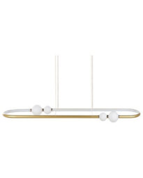 Wyld And Coco Gold Oval Pendant Light With Integrated Leds, Adjustable Cord, 3000K Warm White, 105Cm X 22Cm X 160Cm - thumbnail 1