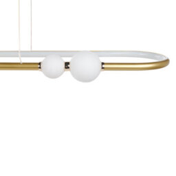 Wyld And Coco Gold Oval Pendant Light With Integrated Leds, Adjustable Cord, 3000K Warm White, 105Cm X 22Cm X 160Cm - thumbnail 7