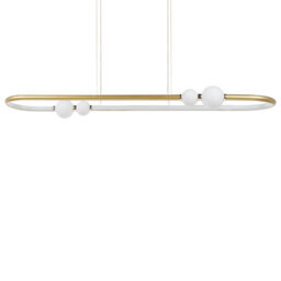 Wyld And Coco Gold Oval Pendant Light With Integrated Leds, Adjustable Cord, 3000K Warm White, 105Cm X 22Cm X 160Cm - thumbnail 6