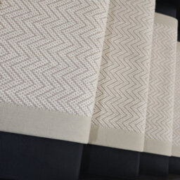 RainbowHome Herringbone Savoy Wool Stair Runner With 100% Sand Cotton Border Sample - thumbnail 3