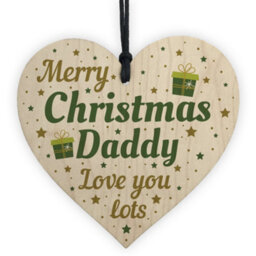 Red Ocean Best Christmas Gifts For Dad Father Wooden Heart Christmas Tree Baubles Wonderful Unique Gifts For Dad