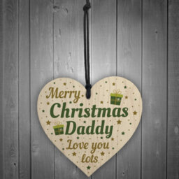 Red Ocean Best Christmas Gifts For Dad Father Wooden Heart Christmas Tree Baubles Wonderful Unique Gifts For Dad - thumbnail 2