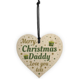 Red Ocean Best Christmas Gifts For Dad Father Wooden Heart Christmas Tree Baubles Wonderful Unique Gifts For Dad - thumbnail 5