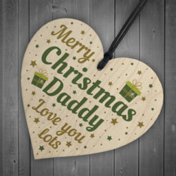 Red Ocean Best Christmas Gifts For Dad Father Wooden Heart Christmas Tree Baubles Wonderful Unique Gifts For Dad - thumbnail 6