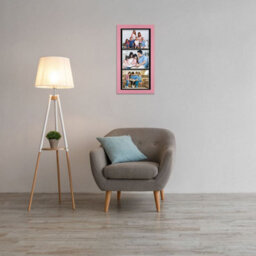AK Frames 16X8 Pastel Pink Modern Multi Photo Frame With Black Mount - Holds 3 Apertures (3X) 7X5 Photos - thumbnail 3