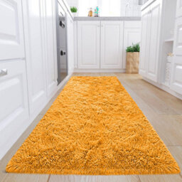 Ameha Yellow Rug For Livingroom Bedroom Kitchen Long Hallway Runner Ultra Soft Non Slip Fluffy Shaggy Rugs, 80X300 Cm - thumbnail 9