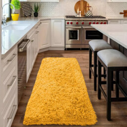Ameha Yellow Rug For Livingroom Bedroom Kitchen Long Hallway Runner Ultra Soft Non Slip Fluffy Shaggy Rugs, 80X300 Cm - thumbnail 8