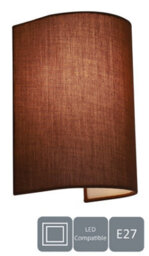 Harper Living 1Xe27/es Wall Wash Light With Switch, Mocha Cylinder Fabric Shade, Suitable For Led Upgrade