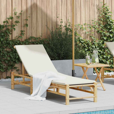 Berkfield Sun Lounger With Cushions 55X199X30 Cm Bamboo - image 1