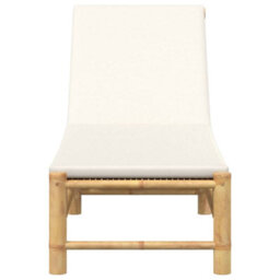 Berkfield Sun Lounger With Cushions 55X199X30 Cm Bamboo - thumbnail 4