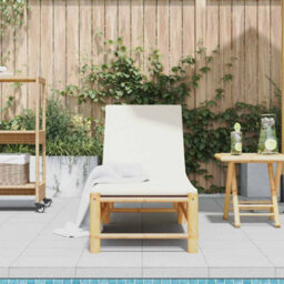 Berkfield Sun Lounger With Cushions 55X199X30 Cm Bamboo - thumbnail 3