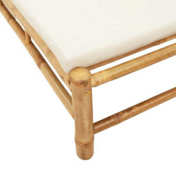 Berkfield Sun Lounger With Cushions 55X199X30 Cm Bamboo - thumbnail 8