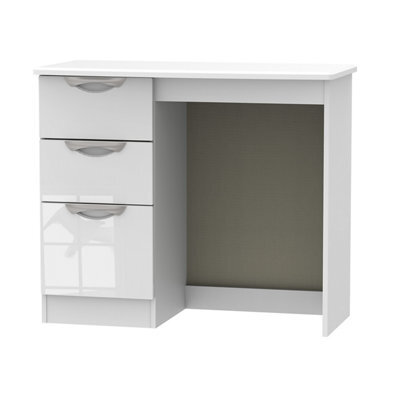 Chelsea Ready Assembled Gloss White 3 Drawer Desk (H)795mm (W)415mm (D)415mm - image 1