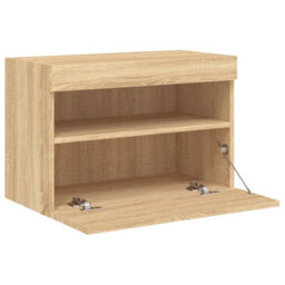 Berkfield Tv Wall Cabinet With Led Lights Sonoma Oak 60X30X40 Cm - thumbnail 8