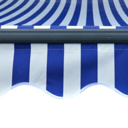 Berkfield Manual Retractable Awning With Led 300X250 Cm Blue And White - thumbnail 7
