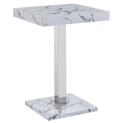 Furniture in Fashion Topaz High Gloss Bar Table Square In Diva Marble Effect - image 1