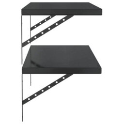 Berkfield Wall Shelves 2 Pcs 100X40 Cm Black Stainless Steel - thumbnail 6