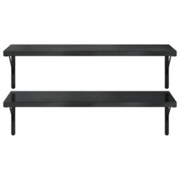 Berkfield Wall Shelves 2 Pcs 100X40 Cm Black Stainless Steel - thumbnail 5