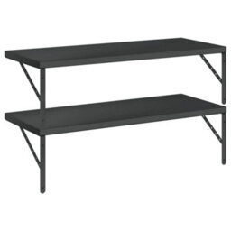 Berkfield Wall Shelves 2 Pcs 100X40 Cm Black Stainless Steel - thumbnail 7