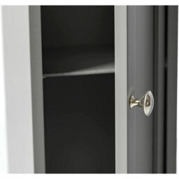 Toilet Paper Roll Holder Bathroom Storage Cabinet Wooden Free Standing Tall Grey - thumbnail 3