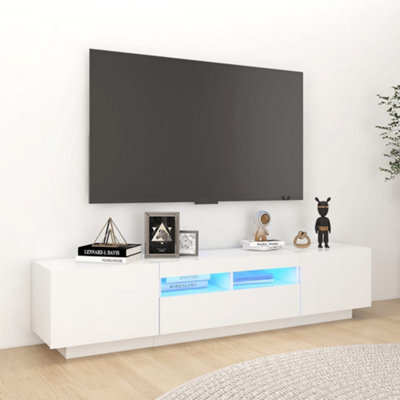Walplus Tv Cabinet With Led Lights White 180X35X40 Cm - image 1