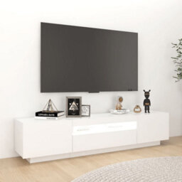 Walplus Tv Cabinet With Led Lights White 180X35X40 Cm - thumbnail 5